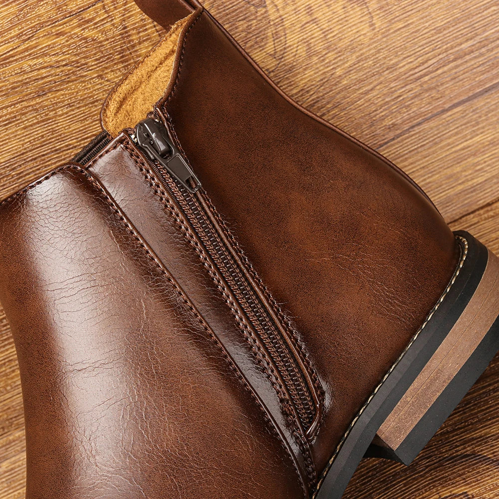 2025 New Chelsea Men Boots Fashion Brand Comfortable Leather Boots