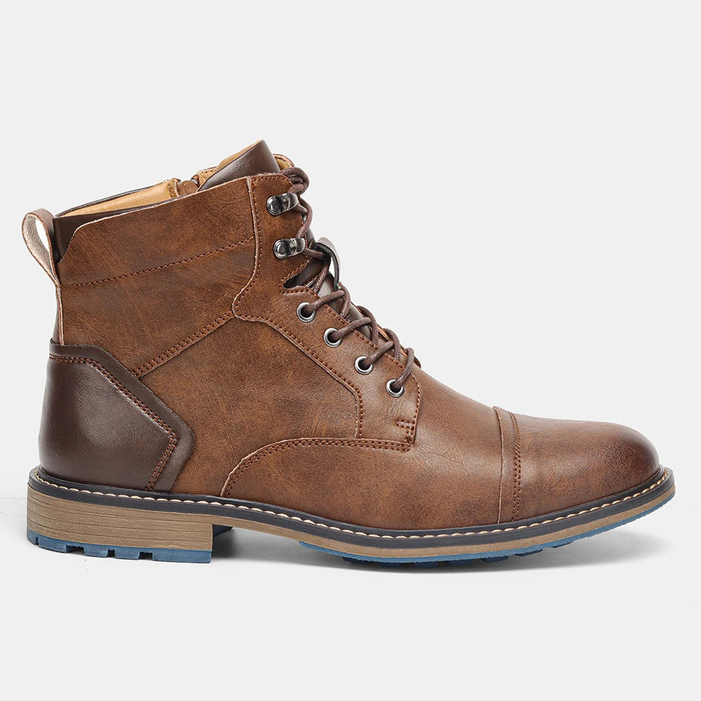 American Style Men Boots  Brand 2025 New Fashion Comfortable Ankle Boots Leather #613