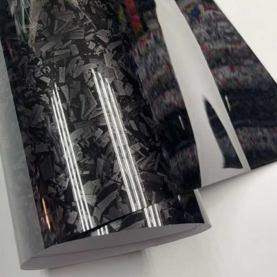 50cm*100cm PET Glossy Carbon Fiber Forged Black blue Red Vinyl Wrap Films Car Motorcycle Self Adhesive Body Film Stickers Auto