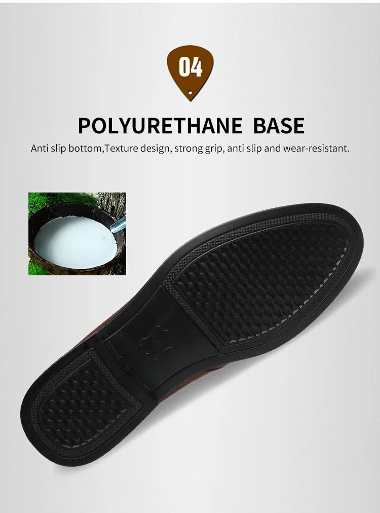 LAORENTOU genuine leather casual shoes, men's cowhide breathable soft sole, versatile business leather shoes