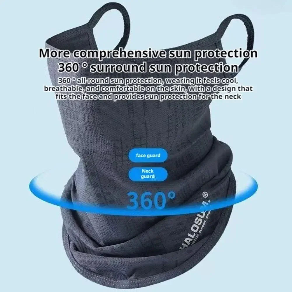 Thin Breathable Quick-dry Outdoor Face Mask Sun Protection Summer Ice Silk Scarf Letter Pullover Neck Warmer