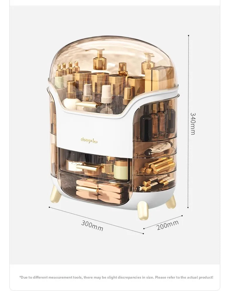 Dustproof Cosmetic Storage Box Integrated Desktop Makeup Case Lipstick Box Skincare Product Rack Elegant Design