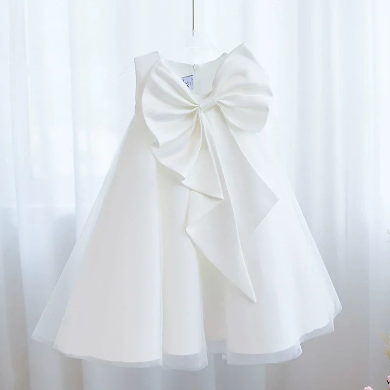 2 3 4 5 6 7 8 Years Summer Girls Dress Sleeveless Bow Elegant Little Princess Dress Piano Performance Costumes New Kids Clothes