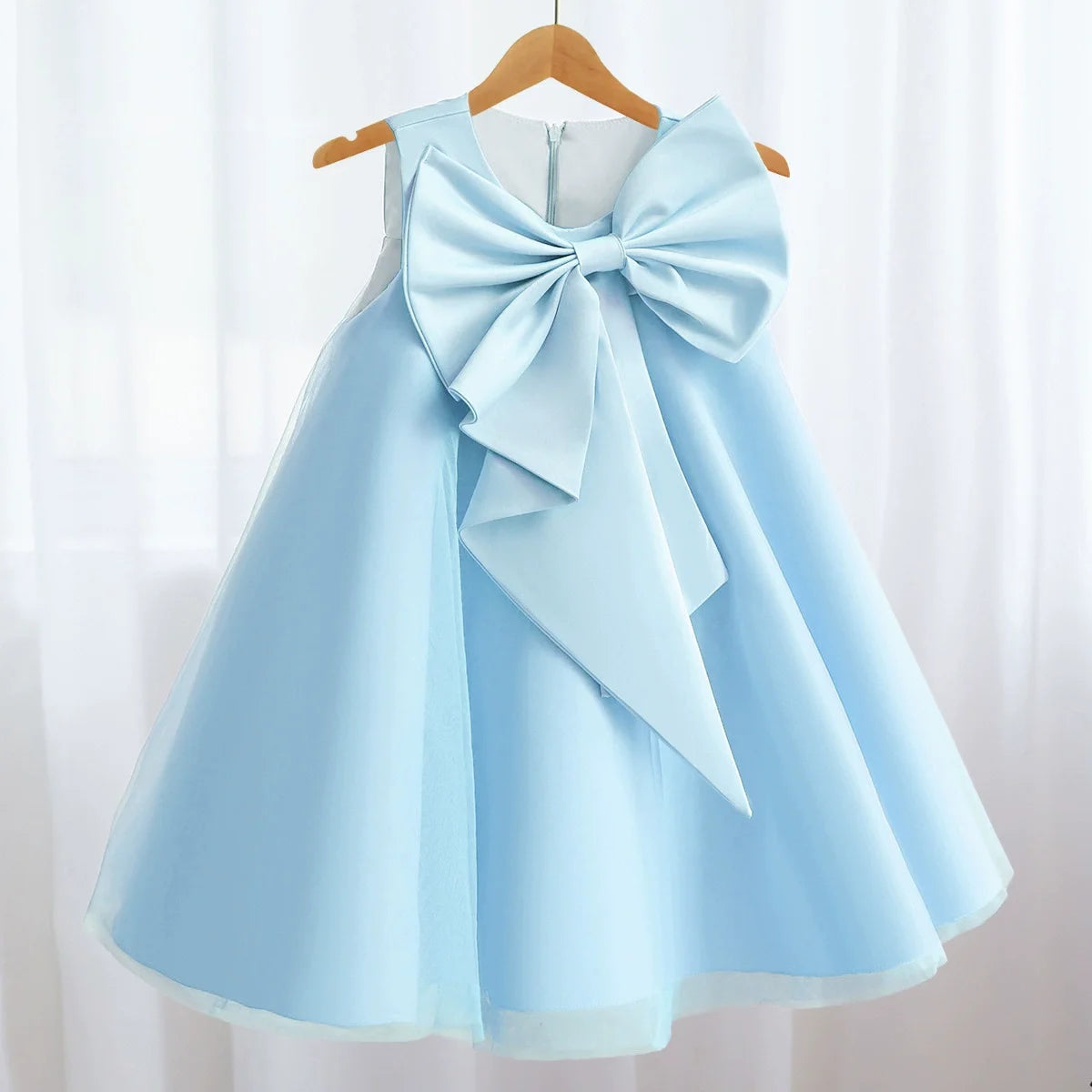 2 3 4 5 6 7 8 Years Summer Girls Dress Sleeveless Bow Elegant Little Princess Dress Piano Performance Costumes New Kids Clothes