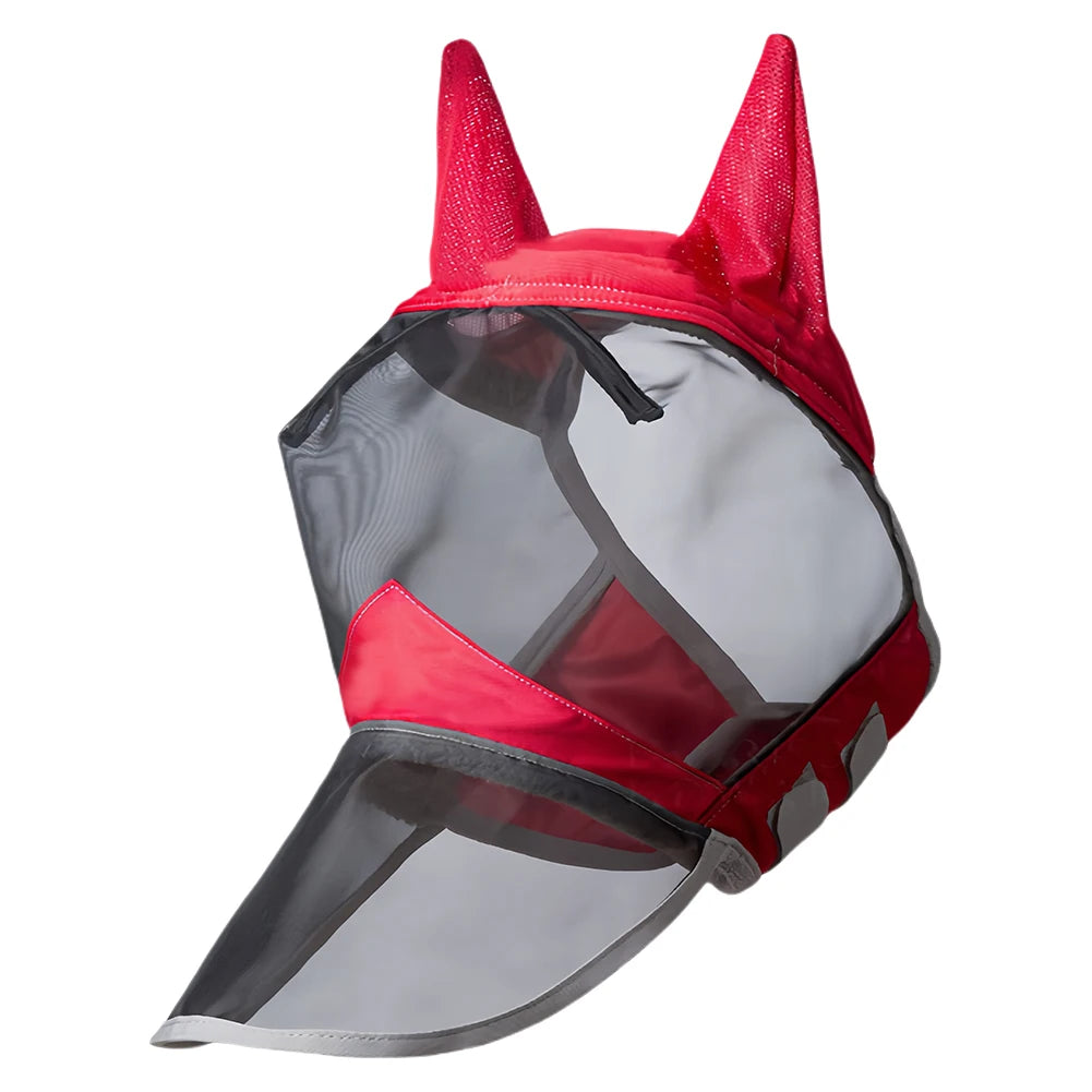 Anti-Mosquito Horse Full Face Protection Anti-Worms Mesh Mask with Nasal Cover Horse Face Mask Horse Riding Equestrian Equipment