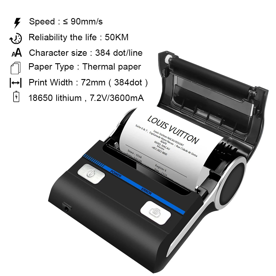 Milestone impresora portátil Cash Register Price Thermal Receipt Printer Impresora Termica Bluethoth кассовый аппарат طابعه Dtf