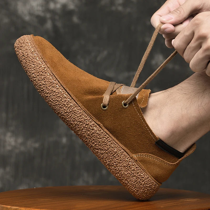 2025 Men's Fashion Leather Shoes High Gloss Suede Autumn Winter Business Casual Shoes Soft Lining Comfortable Shoes Size 38-45