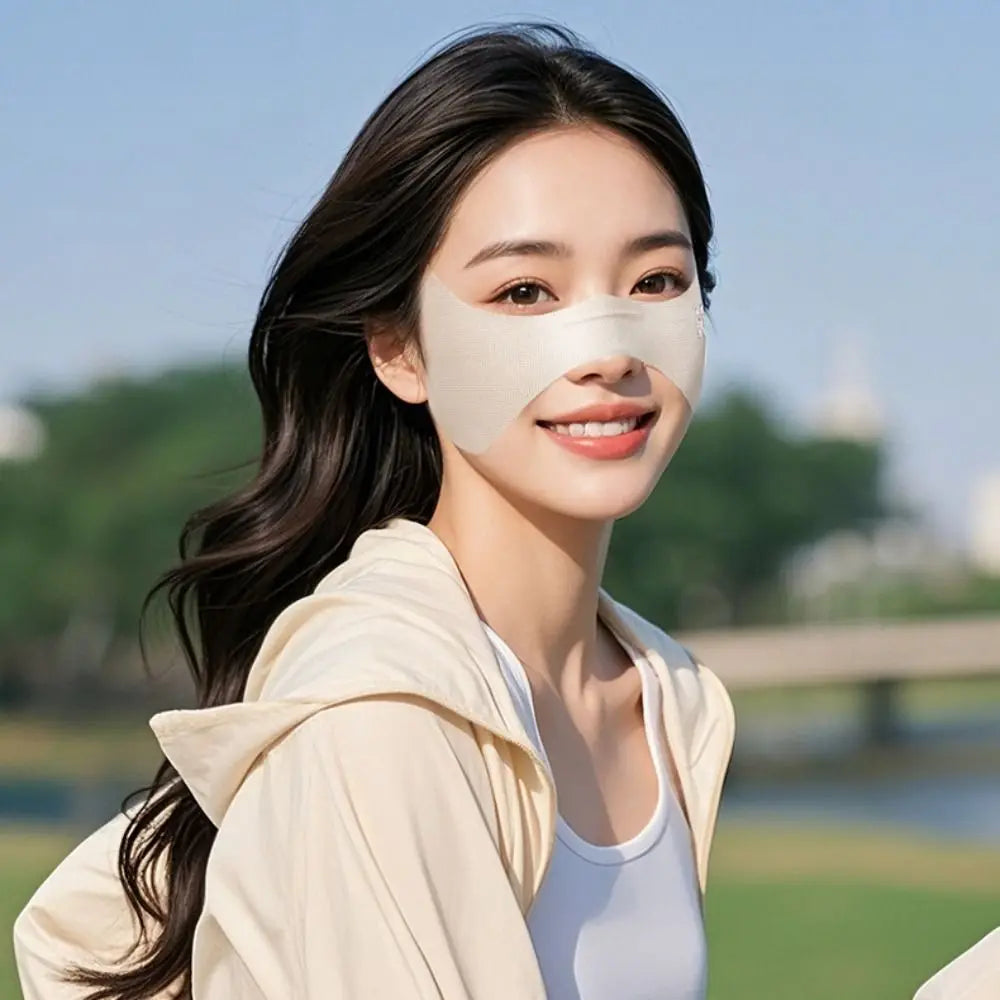 Breathable Elastic Ice Silk Mask UV Protection Sunscreen Veil Golf Face Mask Solid Color Thin Sunscreen Eye Patches Fishing