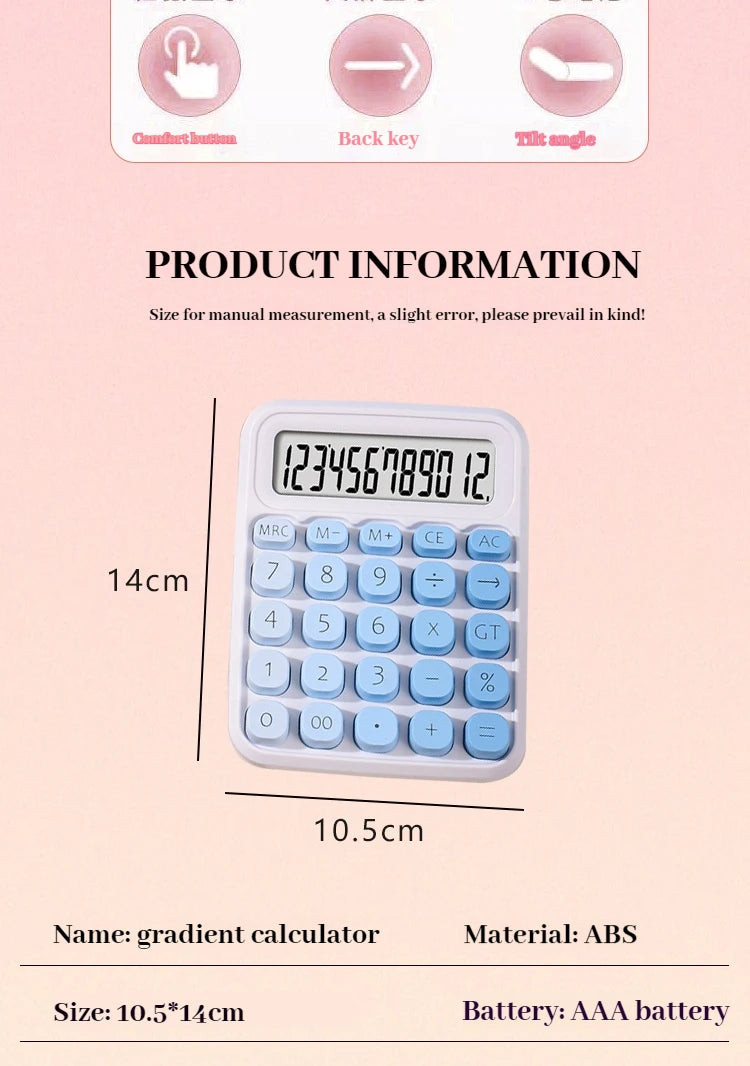 Calculator with Dual Power Supply, 12 Digits, Electronic Calculator, Home, Office, School, Financial, accounting Tools