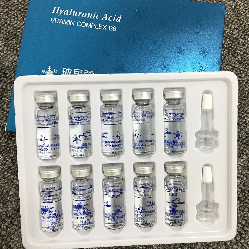 BIOAQUA 5ml Facial Hyaluronic Acid Vitamins C Essence Moisturizing Hydration Skin Rejuvenation Spa Skincare Beauty