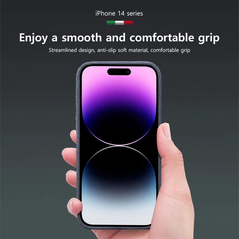 LANGSIDI Brand for Magsafe Phone Case for iPhone 13 mini 13 14 Pro Max 13pro Luxury Fabric protective shockproof fundas