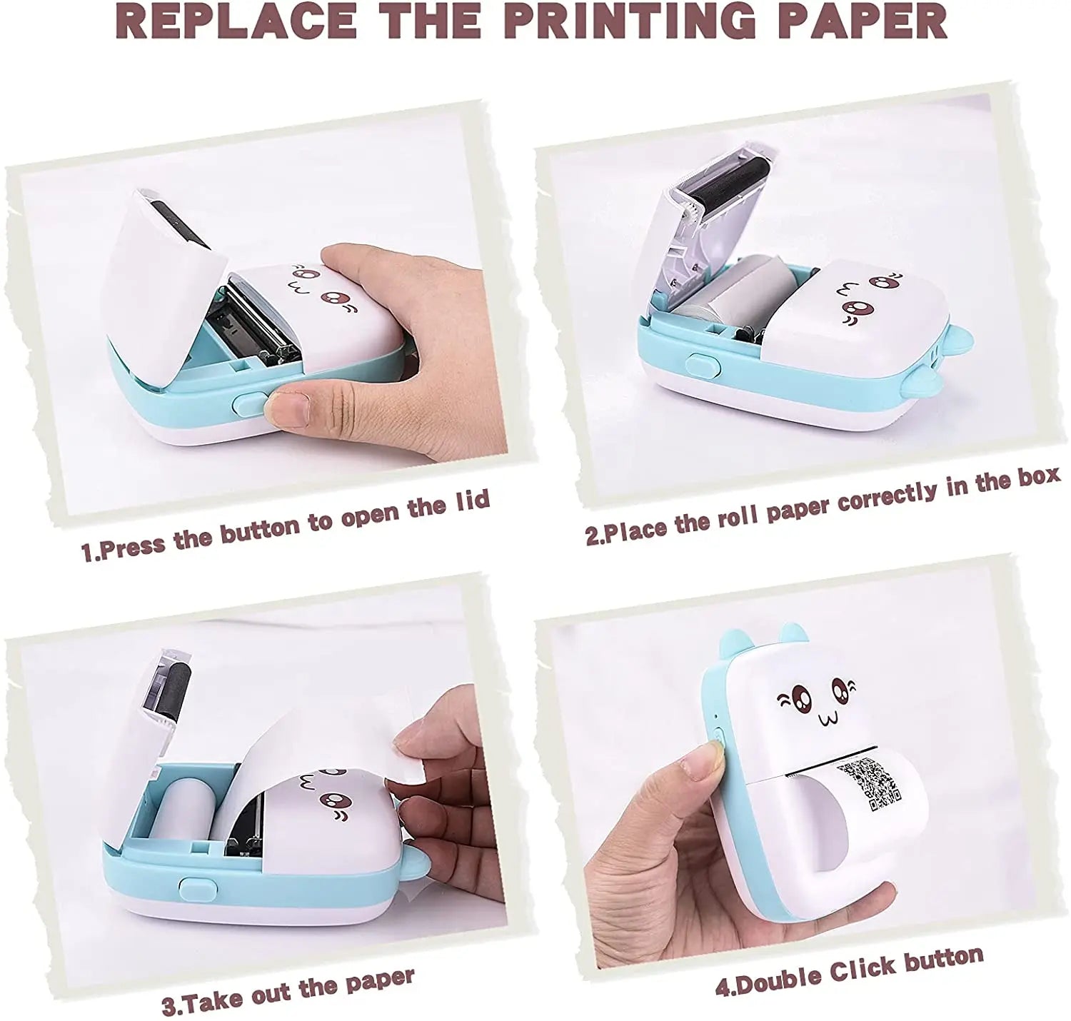 Portable Thermal Printer MINI Wirelessly BT 203dpi Photo Label Memo Wrong Question Printing With USB Cable Imprimante Portable