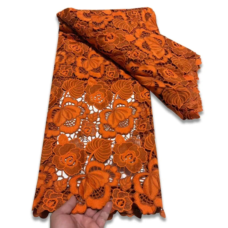 Nigerian Lace Fabrics 2025 High Quality Sequins Embroidery African Lace Fabric French Guipure Cord Lace Fabric For Dress Party