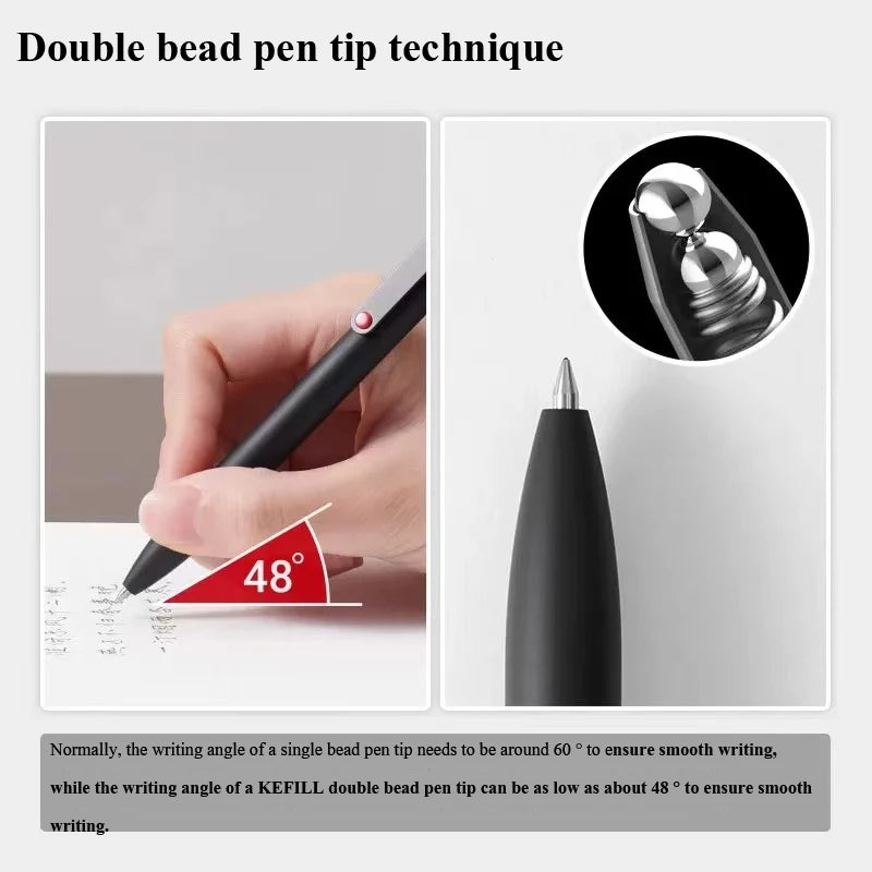 New KACO Midot Gel Ink Rollerball Smooth Writing Pen,0.5mm Fine Point Black ink Metal Clip Large Capacity KEFILL Refills Pens