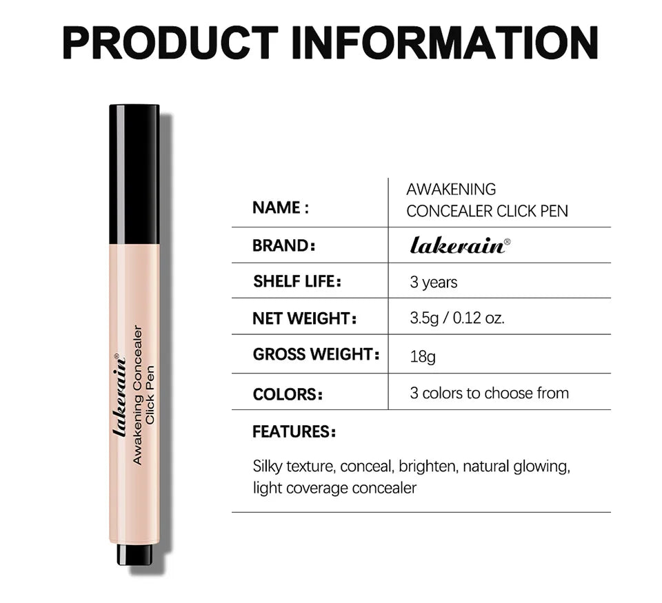 Awakening Concealer Click Pen Brighten， long-lasting ，Hight Coverage Hybrid ，Skincare and Concealer Pen  Makeup