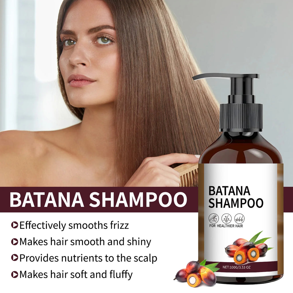 100ML Batana Oil Shampoo Deep Moisturizing Smooth Thick Hair Growth for  Anti Frizz Anti Hair Loss Damaged Hair Keratin Care