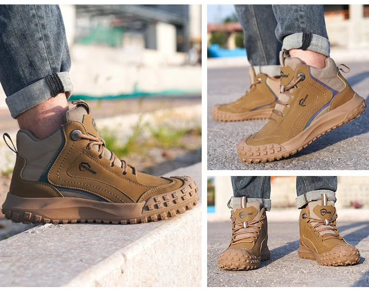 Autumn Winter New Work Safety Boots For Men Designer Work Sneakers Anti-puncture Security Shoes Work Boots Indestructible Shoes