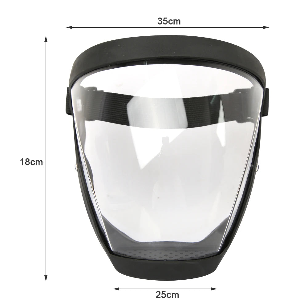 Transparent Full Face Shield Splash-proof  WindProof Anti-fog Mask Safety Glasses Protection Eye Face Mask with Filters