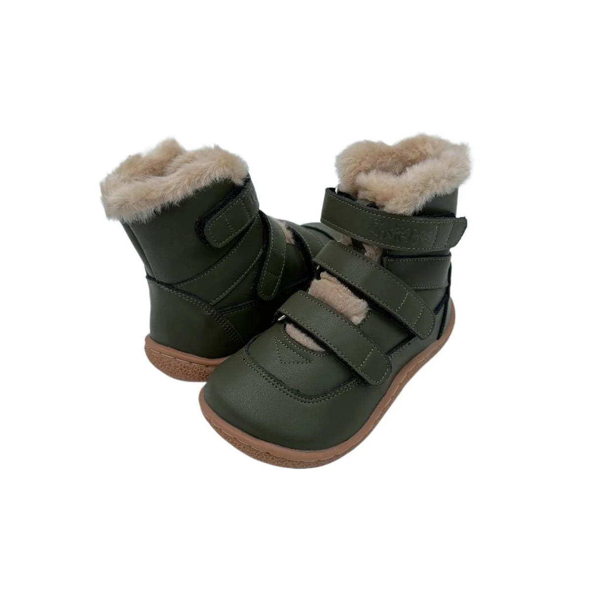 TipsieToes Top Brand Barefoot Genuine Leather Baby Toddler Girl Boy Kids Shoes For Fashion Winter Snow Boots 3 Straps Fur Inside