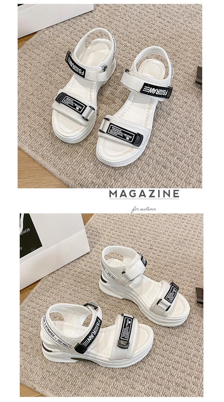 Sports Sandals for Women 2024 New Summer Fish Mouth Wedge Muffin Platform Daddy High Heels To Increase Women's Shoes