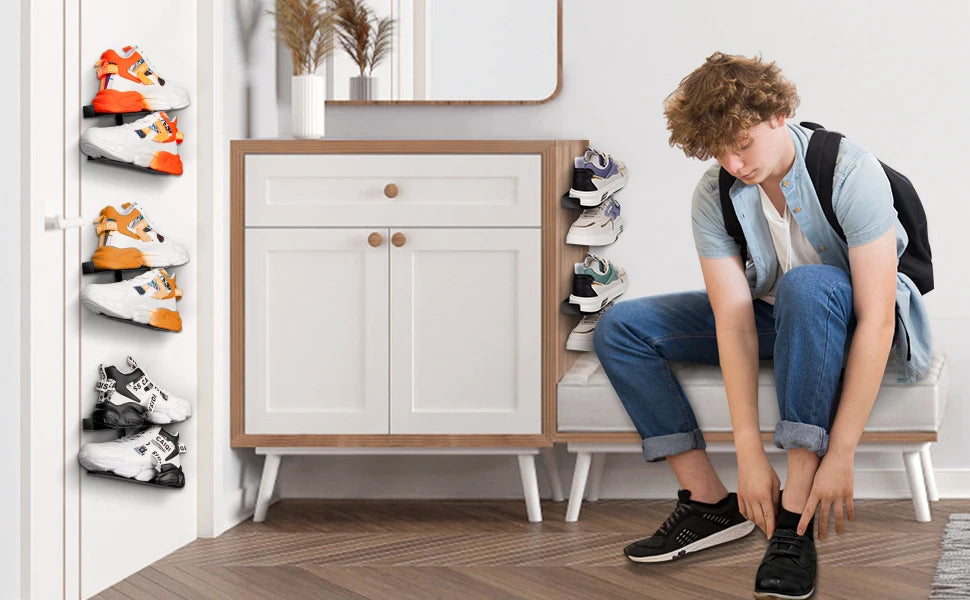 H-shaped Shoe Rack Wall Mounted, Floating Shoe Display Shelves, Sneaker Holders for Shoe Collectors & Advertising Exhibition