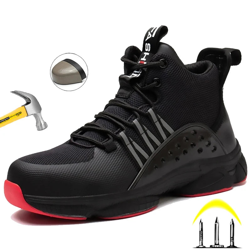 Men's Safety Work Shoes Indestructible Steel Toe Anti-puncture Comfort Protection Boots Outdoor Shoes Four Seasons Men Shoes