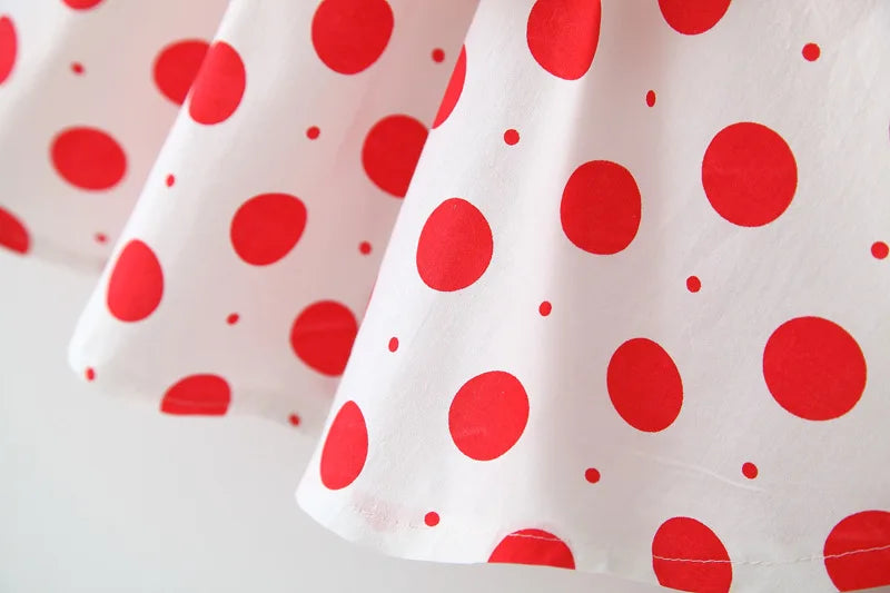 New Two-Piece Halter Strawberry Print Polka Dot Bloomers For Baby Girls Casual Summer Two-Piece Sweet Princess Dress