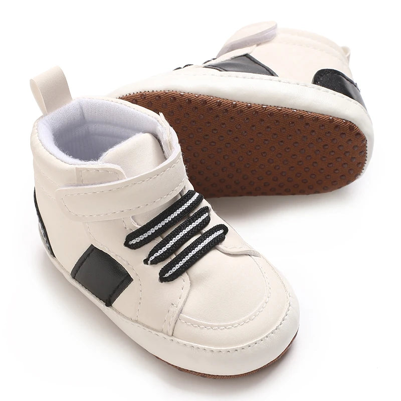 0-18 Months Infant Spring Shoe Newborn Infant Girls and Boys Recreational Baptism Non-Slip Walking Shoe White Soft-soled Sneaker