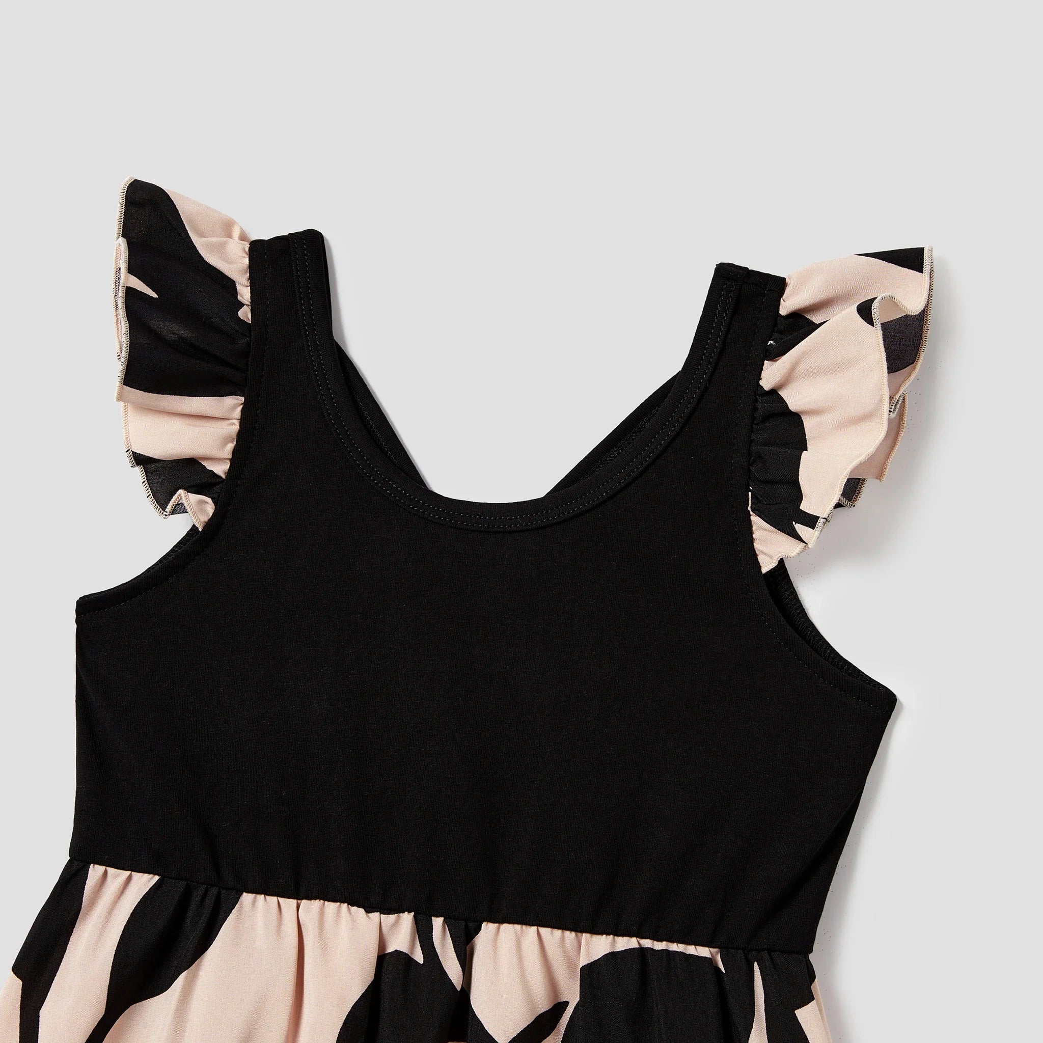 PatPat Family Matching Cross Back Floral Strap Dress and Colorblock Top Sets Suitable for Summer Season Soft and Comfortable