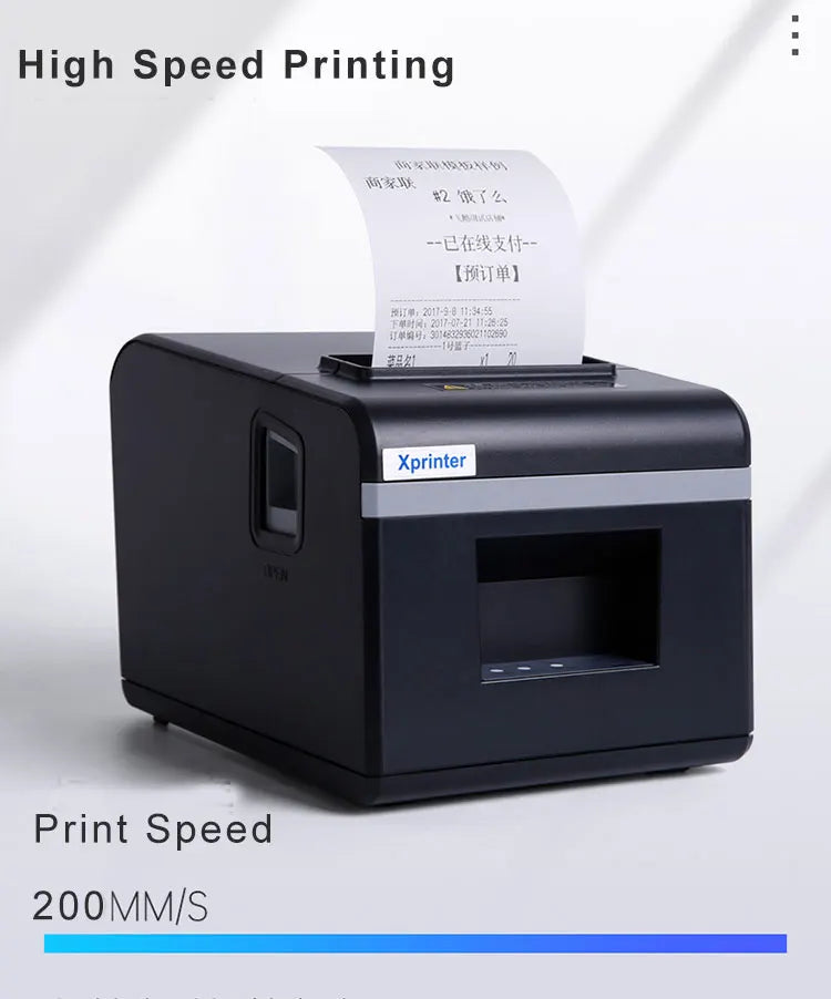 Xprinter 80mm Thermal Receipt Printer with Auto  cutter 200mm/s Print speed with USB+Ethernet/Bluetooth/wifi  XP-N160II 80T T80A