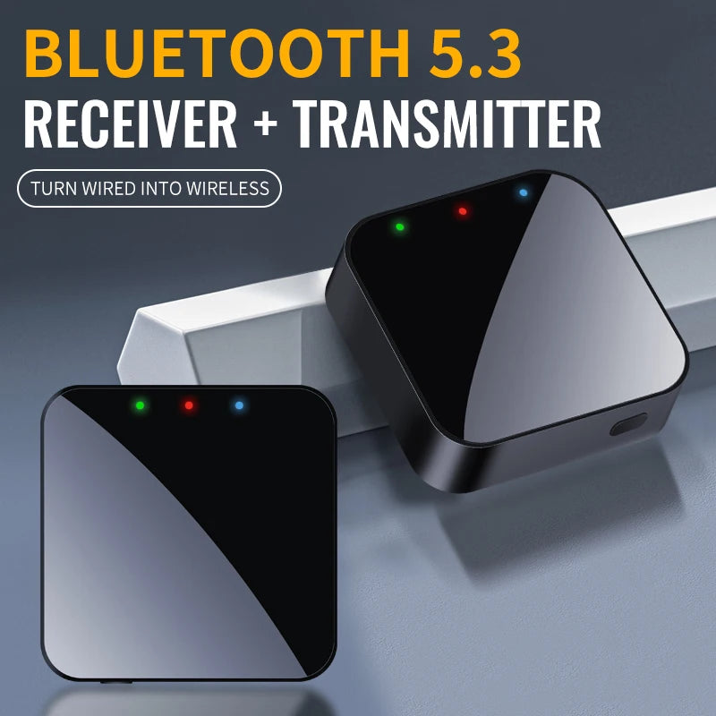 Bluetooth 5.3 Car Transmitter and Receiver Wireless 3.5mm Aux Audio Adapter Bluetooth Car Music Receiver for Headphones Speaker