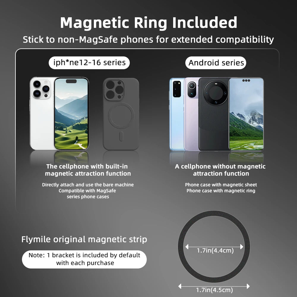 Flymile Adapter Clamp Cold Shoe Mount for DJI RS 4 Mini Magnetic Phone Holder With Cold Shoe Accessoise Compatible With Magsafe