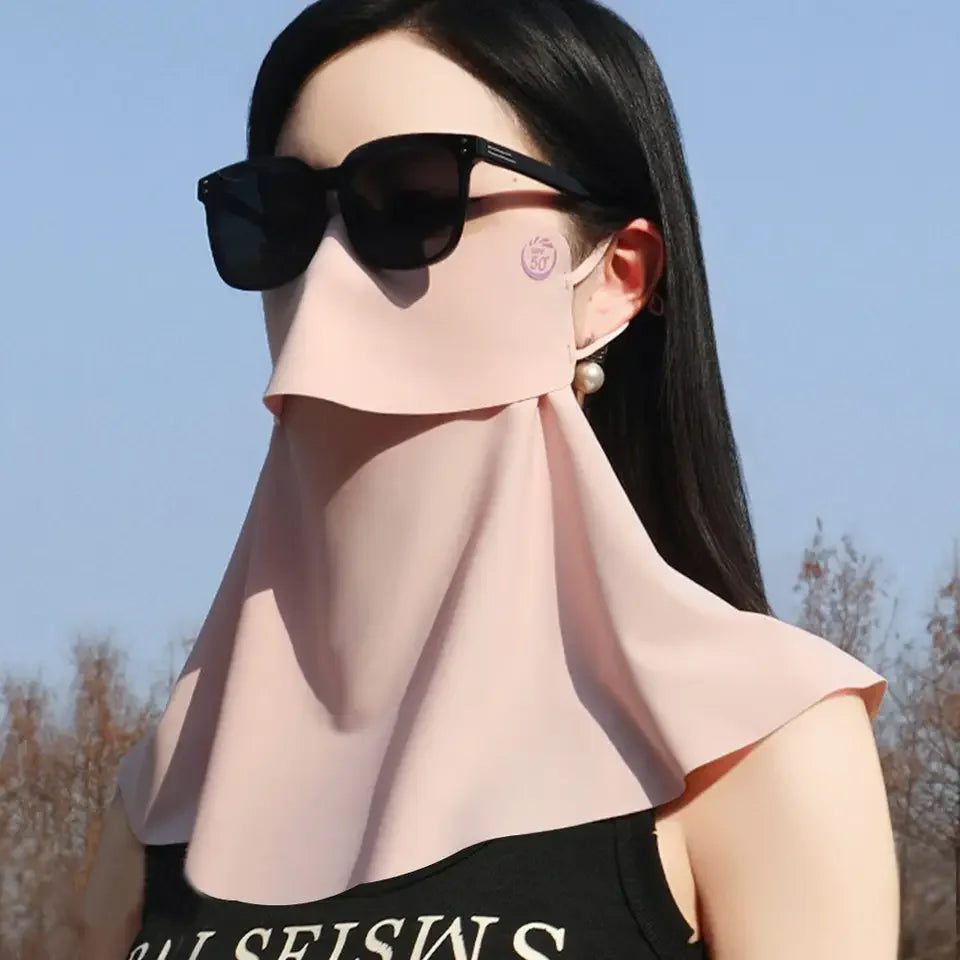 1PC 3D Ice Silk UPF50+ UV Protection Face Mask for Women Autumn Outdoor Cycling Hiking 360° Face Neck Cover Cool Balaclava Scarf