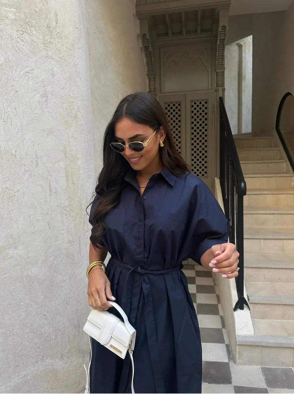 Fashion Commuter Long Skirt Office Elegant Lapel Shirt Dress Women Casual Elegant Single-breasted Short-sleeved Party Dress