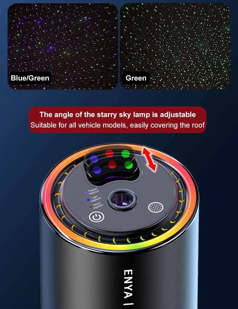 Car Air Freshener RGB Starry Sky Top 3 In 1 Multi-Function Aromatherapy LED Light USB Charger Essential Oil Diffuser Accessories