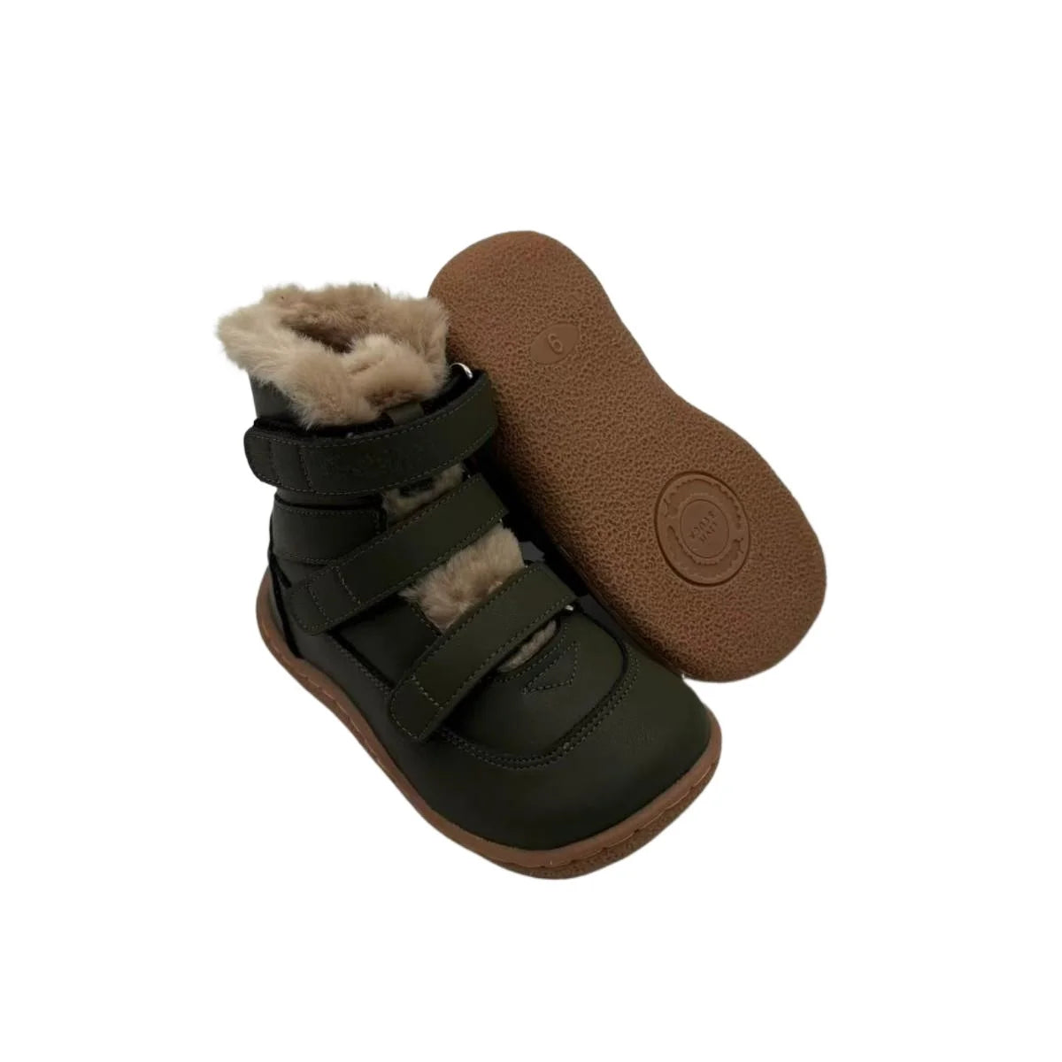 TipsieToes Top Brand Barefoot Genuine Leather Baby Toddler Girl Boy Kids Shoes For Fashion Winter Snow Boots 3 Straps Fur Inside