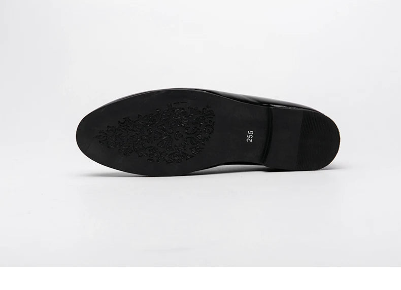 LUXURY ITALIAN LOAFERS MEN DRESS SHOES FASHION HAND-MADE SLIP ON TASSEL LOAFERS WEDDING OFFICE SHOES CASUAL MEN SHOES LEATHER