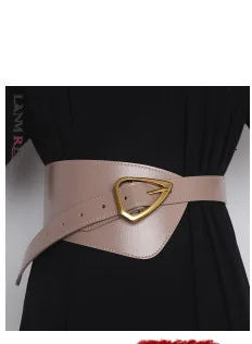 LANMREM Women Temperament Golden Flower Buckle Gold Silver Thread Elastic Waistband Fashionable Matching Skirt Dress 2DB1921