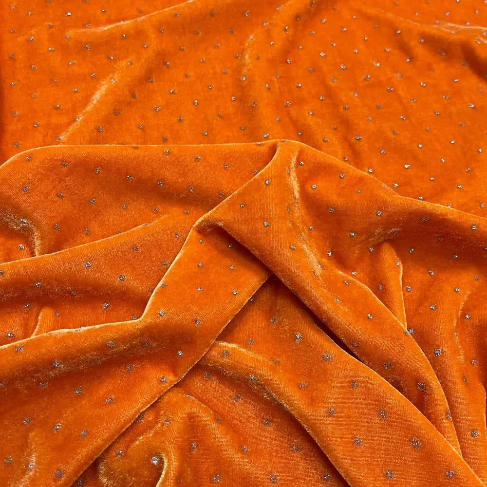 100 * 155cm High-Grade Elastic Gold Velvet Fabric Hot Drilling Light Diamond Cheongsam Dress Sports Suit Fabric by Meter