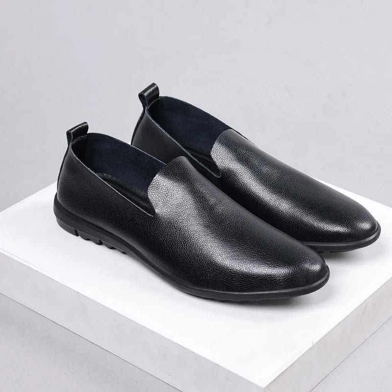 MAEDEF 2024 Summer Classic Fashion Mens Outdoor Leather High Quality Casual Shoes Slip on Soft Comfortable Lightweight Footwear