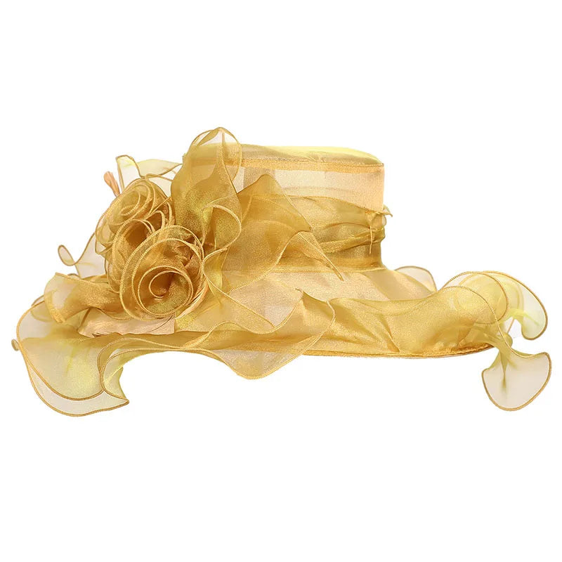 FS Wide Brim Kentucky Derby Hats Fascinators For Women With Veil Flower Organza Wedding Church Cocktail Tea Party Dress Cap 2025