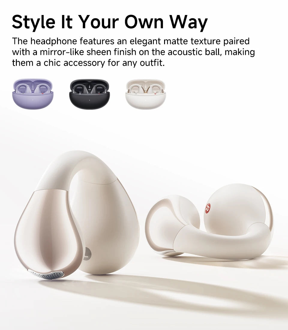 QCY Crossky C30 Ear Clip Earphones Bluetooth 5.4 Wireless Open Ear Sports TWS Earbuds Dual-Connection Headphones