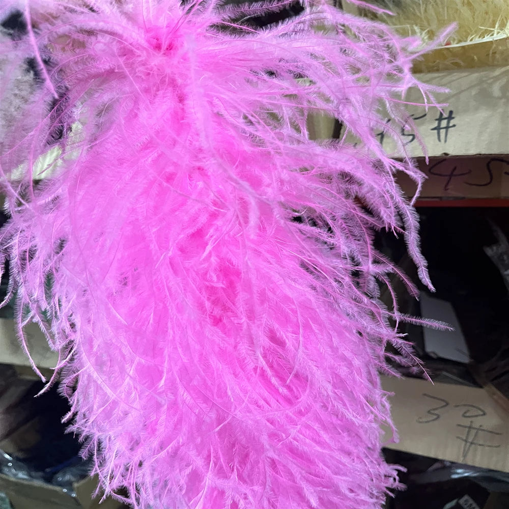 2M Royal blue Natural Ostrich Long Feathers Boa Decoration for Party Wedding Dress Shawl Clothes Sewing Accessories Crafts Plume