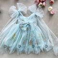2026 Baby Embroidery Dress Girl Summer Dress Floral Bows Sleeveless Ballarina Dance Performance Dress Girls Tutus Clothes