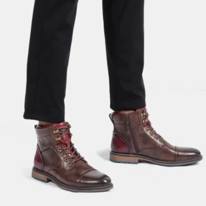 American Style Men Boots  Brand 2025 New Fashion Comfortable Ankle Boots Leather #613