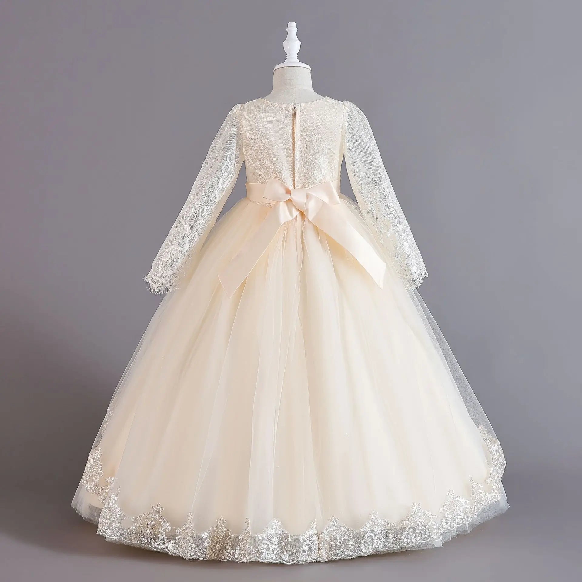 Girls' Long sleeved Princess Dress 4-12 Years Old Sequin Embroidered Bunny Dress Banquet Gorgeous High end Evening Dress