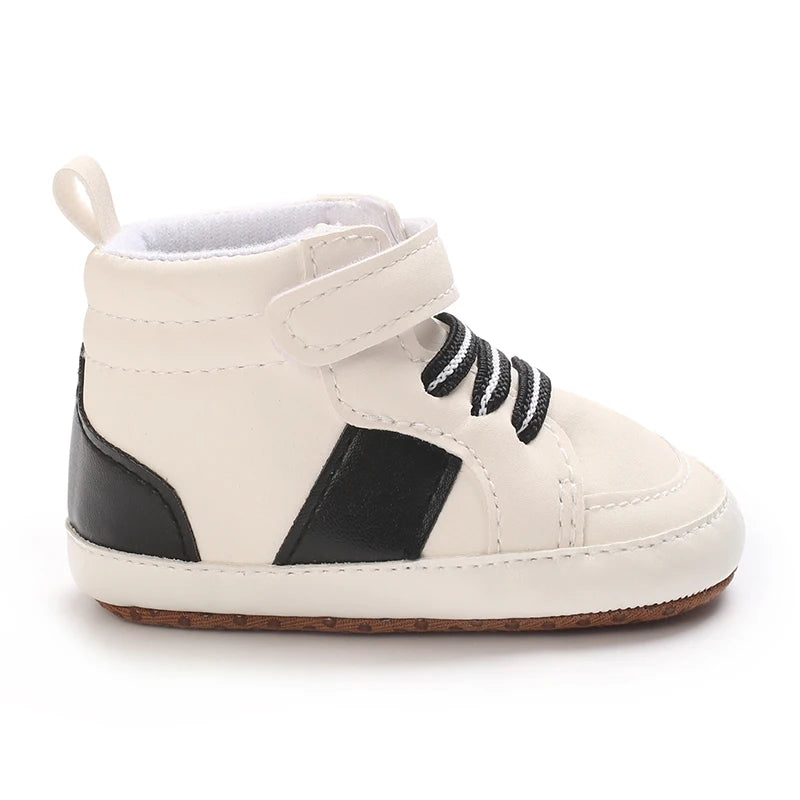 0-18 Months Infant Spring Shoe Newborn Infant Girls and Boys Recreational Baptism Non-Slip Walking Shoe White Soft-soled Sneaker