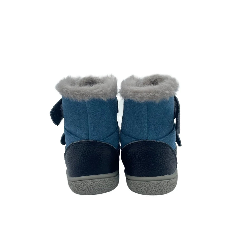 TipsieToes Top Brand Barefoot Genuine Leather Baby Toddler Girl Boy Kids Shoes For Fashion Winter Snow Boots 3 Straps Fur Inside