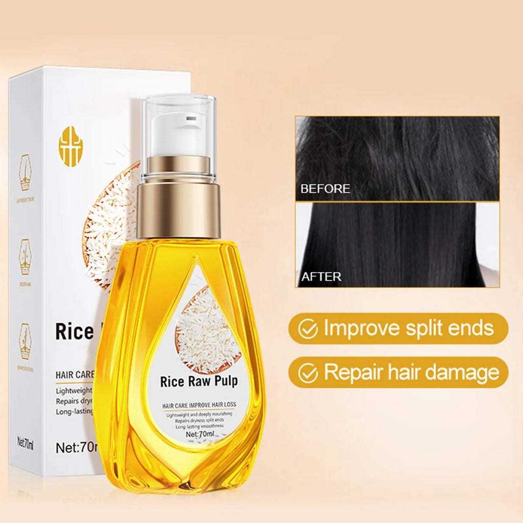 70ml Bioaqua Rice Hair Care Essential Oil Hair Growth Oil For Men And Women Hair Growth Oil Hair Care Curly Hair