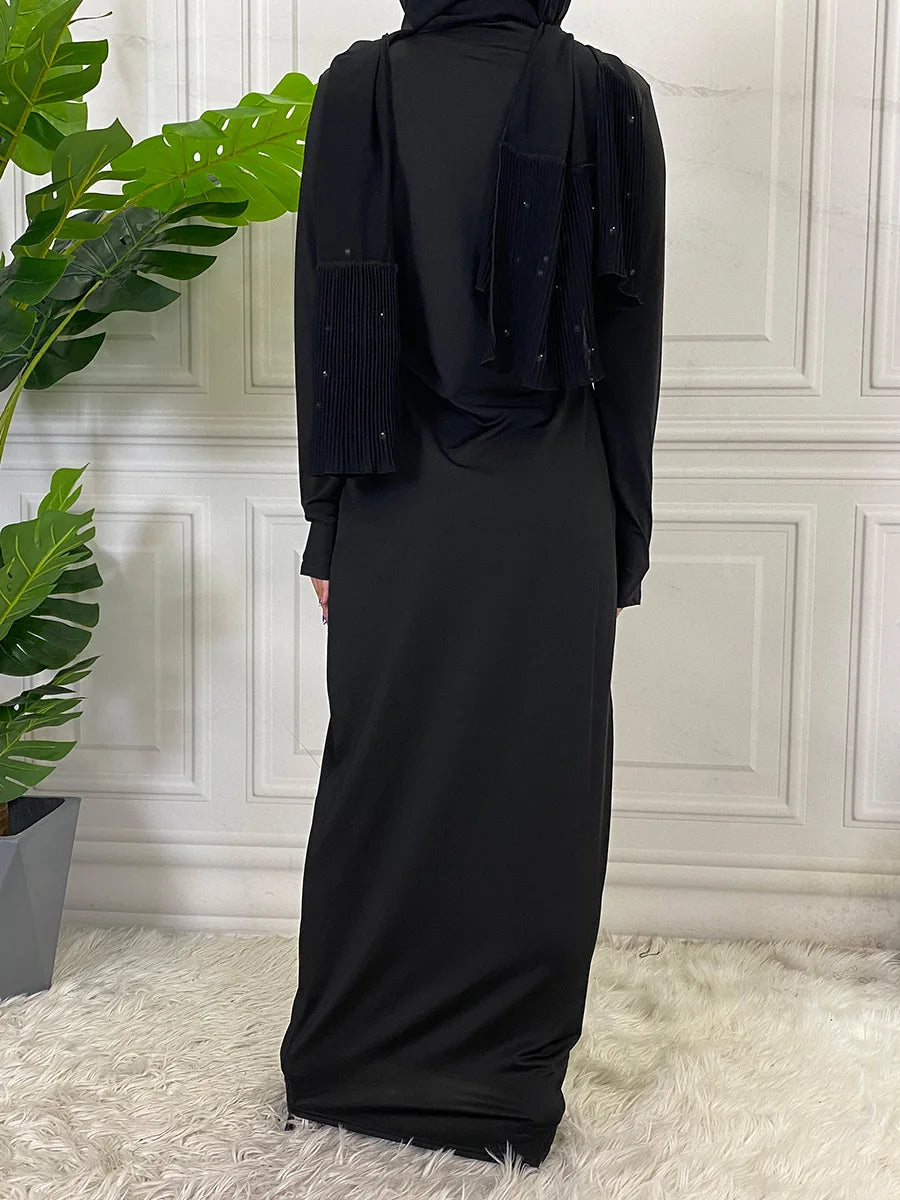 Muslim Middle East new fashion base solid color dress Dubai Turkey Arab elegant popular women's dress